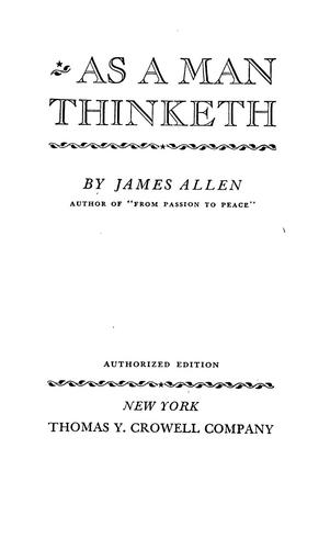 As a man thinketh