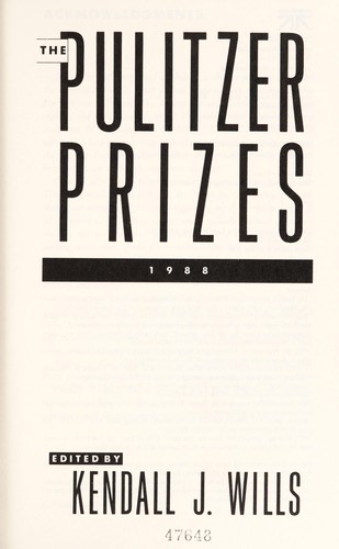 The Pulitzer prizes 1988